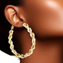 Load image into Gallery viewer, Hoop 14K Gold Medium Twisted Earrings for Women
