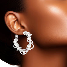 Load image into Gallery viewer, Wired Hoop White Gold 14k Dipped Earring for Women
