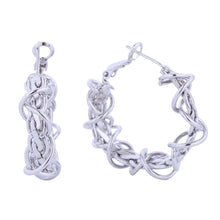 Load image into Gallery viewer, Wired Hoop White Gold 14k Dipped Earring for Women
