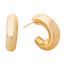 Load image into Gallery viewer, 14K Gold Puffy Post Hoops

