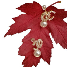 Load image into Gallery viewer, 14K Gold CZ Drop Pearl Earrings
