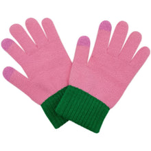 Load image into Gallery viewer, Pink with Green Cuff Gloves
