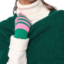 Load image into Gallery viewer, Pink with Green Stripe Gloves
