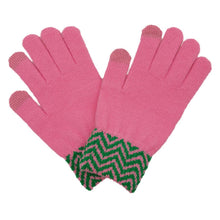 Load image into Gallery viewer, Pink Green Zig-Zag Gloves
