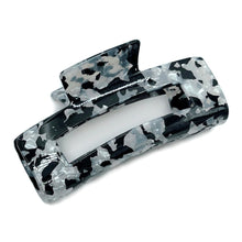 Load image into Gallery viewer, Black Marbled Rectangle Clip

