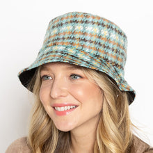 Load image into Gallery viewer, Green Plaid Woolen Bucket Hat

