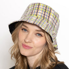 Load image into Gallery viewer, Lavender Plaid Woolen Bucket Hat
