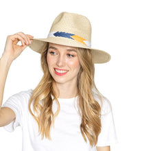 Load image into Gallery viewer, Ivory Chevron Band Panama Hat

