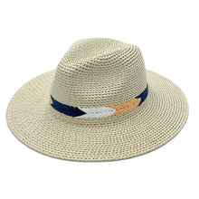 Load image into Gallery viewer, Ivory Chevron Band Panama Hat
