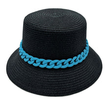 Load image into Gallery viewer, Blue Chain Black Bucket Hat

