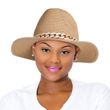 Load image into Gallery viewer, Camel Chain Band Panama Hat
