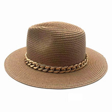 Load image into Gallery viewer, Camel Chain Band Panama Hat
