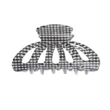 Load image into Gallery viewer, Black Gingham Big Hair Claw Clip
