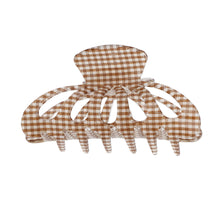 Load image into Gallery viewer, Brown Gingham Big Hair Claw Clip
