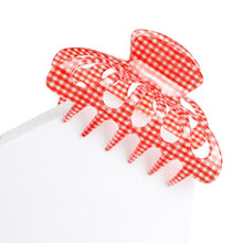 Load image into Gallery viewer, Red Gingham Big Hair Claw Clip
