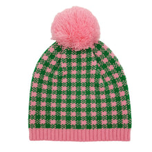 Load image into Gallery viewer, Pink Green Checkered Beanie
