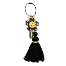 Load image into Gallery viewer, Black Polka Dot Keychain Bag Charm
