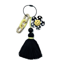 Load image into Gallery viewer, Black Polka Dot Keychain Bag Charm
