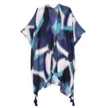 Load image into Gallery viewer, Blue Geometric Mosaic Kimono
