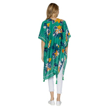 Load image into Gallery viewer, Green Tropical Floral Tassel Kimono
