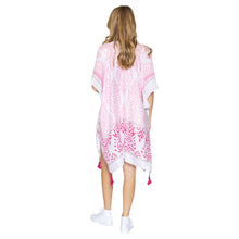 Load image into Gallery viewer, Pink Damask Print Tassel Kimono
