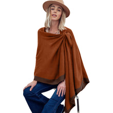 Load image into Gallery viewer, Bronze Bordered Shoulder Strap Ruana
