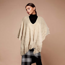 Load image into Gallery viewer, Beige Crochet Poncho
