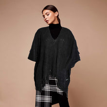 Load image into Gallery viewer, Black Crochet Poncho
