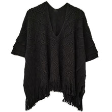 Load image into Gallery viewer, Black Crochet Poncho

