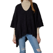 Load image into Gallery viewer, Black Crochet Poncho
