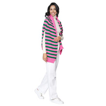 Load image into Gallery viewer, Pink Green Sweater Scarf
