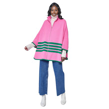 Load image into Gallery viewer, Pink Green Zip Up Sweater
