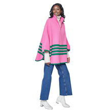 Load image into Gallery viewer, Pink Green Zip Up Sweater
