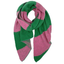 Load image into Gallery viewer, Pink Green Colorblock Scarf
