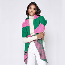Load image into Gallery viewer, Pink Green Colorblock Scarf
