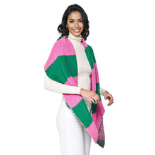 Load image into Gallery viewer, Pink Green Colorblock Scarf
