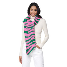 Load image into Gallery viewer, Pink Green Zebra Scarf
