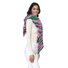 Load image into Gallery viewer, Pink Green Zebra Scarf
