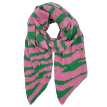 Load image into Gallery viewer, Pink Green Zebra Scarf
