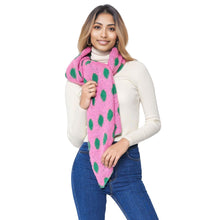 Load image into Gallery viewer, Pink Green Polka Dot Scarf
