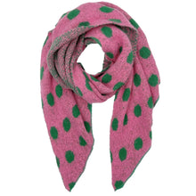 Load image into Gallery viewer, Pink Green Polka Dot Scarf
