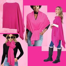 Load image into Gallery viewer, Scarf Poncho Pink Convertible Wrap for Women
