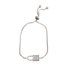 Load image into Gallery viewer, Silver Lock Cinch Bracelet
