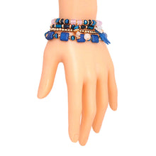 Load image into Gallery viewer, Blue Square Bead 4 Pcs Bracelets
