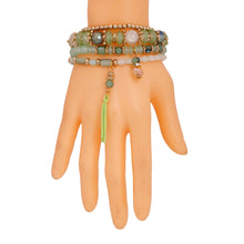 Load image into Gallery viewer, Green Glass Bead 4 Pcs Bracelets
