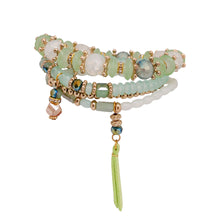 Load image into Gallery viewer, Green Glass Bead 4 Pcs Bracelets
