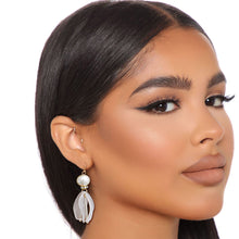 Load image into Gallery viewer, Pearl Petal Drop Earrings
