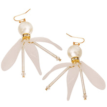 Load image into Gallery viewer, Pearl Petal Drop Earrings
