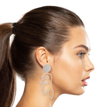 Load image into Gallery viewer, Matte Silver Metal Leaf Earrings
