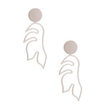 Load image into Gallery viewer, Matte Silver Metal Leaf Earrings

